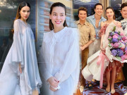 Thời trang - Hồ Ngọc Hà xuất hiện với váy hoa rộng, giày bệt khi mang song thai với Kim Lý