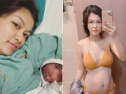 Bà bầu - Hơn 1 tháng sau sinh lần 6, Oanh Yến khoe mình hạc xương mai nhưng bụng chuẩn bà đẻ