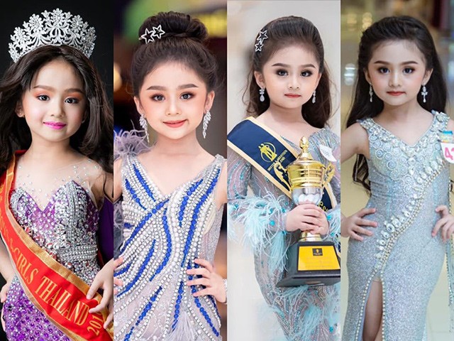 Hoa hậu nhí Thái Lan 6 tuổi cũng đã make-up đậm đà, đi giày cao gót tựa quý bà