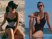 Thời trang - Cùng diện bikini đen, Tiên Nguyễn lấn lướt chị dâu Tăng Thanh Hà nhờ vòng một