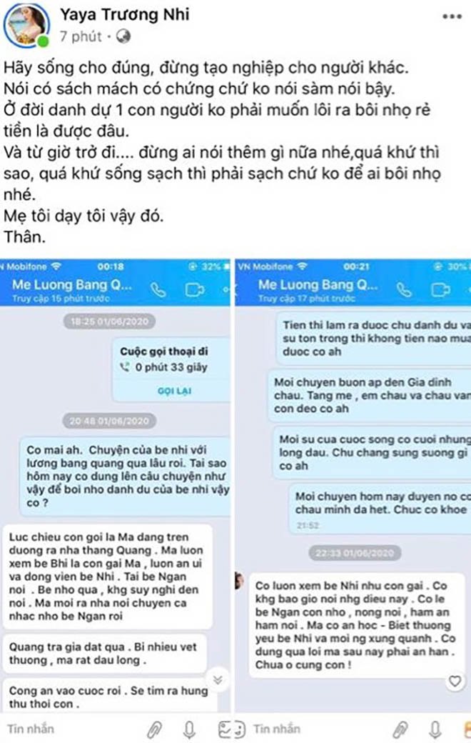 Yaya Trương Nhi đăng tin nhắn amp;#34;đối chấtamp;#34; với mẹ Lương Bằng Quang sau vụ tình cũ bị hành hung - 3