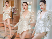 Thời trang - Táo bạo diện váy xẻ trên cắt dưới khoe dáng, Phương Oanh làm CĐM thót tim vì vật thể lạ