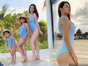 Làm mẹ - Phạm Quỳnh Anh khoe 3 mẹ con "Thị Nở chân ngắn", vóc dáng gái 2 con được khen hết lời