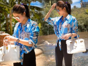 Thời trang - Diện áo sơ mi đơn giản nhưng nhờ một thao tác nhỏ, Huyền My đã hack dáng tài tình
