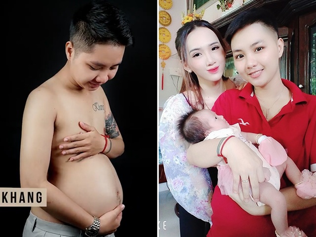Một tháng sau ca đẻ thường, “người đàn ông Cần Thơ mang bầu” rạng rỡ xuất hiện bên vợ con