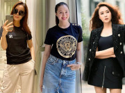 Thời trang - Chẳng kém hội quý cô giàu có Vbiz, Hồng Diễm cũng sắm áo phông chục triệu mặc ra phố