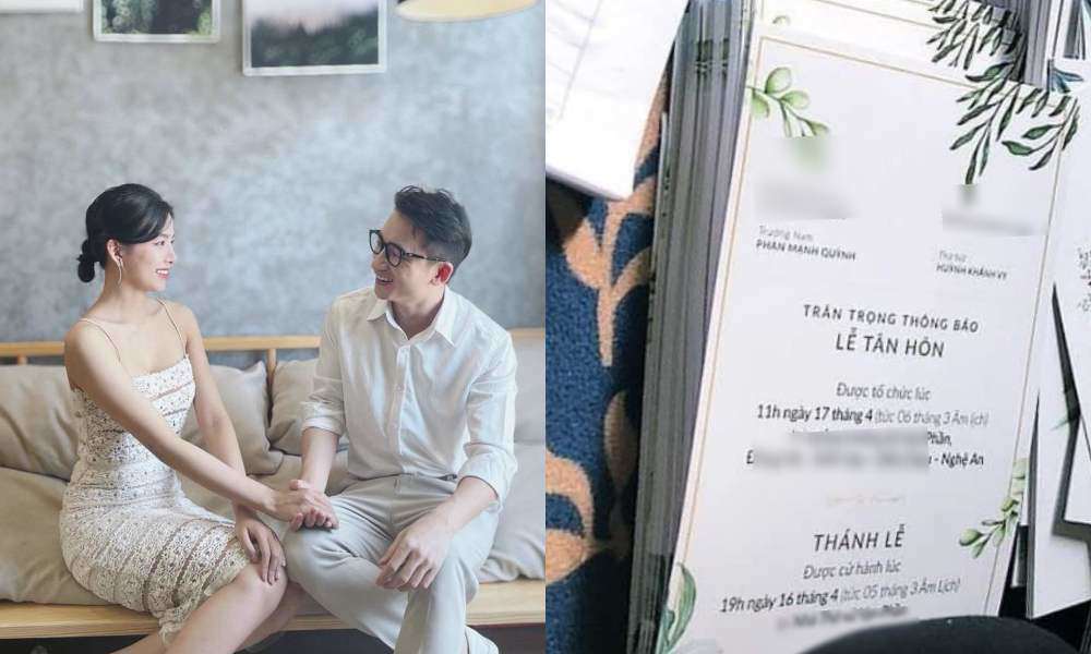 Hình ảnh thiệp cưới của Phan Mạnh Quỳnh và bạn gái, thánh lễ sẽ diễn ra trong 1 tuần nữa - 1