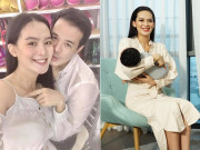 Bà bầu - Người đẹp HH Hoàn vũ đăng ảnh tạo thế khó sau sinh, chồng đại gia khen: "Vợ yêu xuất sắc!"