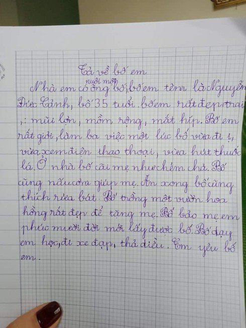 Subeo làm văn tả thực bố ở lớp: Ba em ốm thấp, đi làm kiếm được nhiều tiền - 1