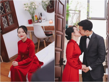 Sao Việt 24h: Giờ vợ Xuân Trường mới tung ảnh ngày vui, nhiều khoảnh khắc hôn nhau đắm đuối