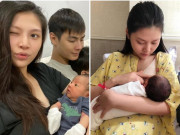 Bà đẻ Chúng Huyền Thanh tự tin để mặt mộc, ánh mắt con sơ sinh nhìn mẹ lạ lẫm