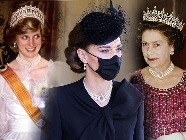 Bí ẩn bộ trang sức ngọc trai đồ sộ của công nương Kate khi dự đám tang hoàng thân Philip