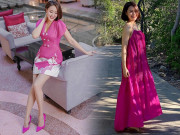 Thời trang - Hồng Diễm nhuộm cây đồ hồng rực rỡ, vừa sang chảnh vừa tôn dáng thêm cao gầy