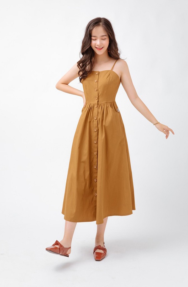 Váy đầm 2 dây xếp tầng dáng dài hàng Quảng Châu cao cấp MS16 - Đầm, váy nữ  | ThờiTrangNữ.vn