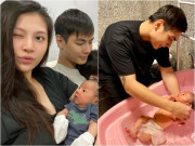 Chồng nữ người mẫu 1m76 nghén hộ vợ, giờ 1 nách 2 con, như người phụ nữ trong nhà