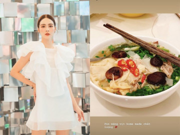 Huyền Lizzie trổ tài nấu món bún măng vịt ngon tuyệt