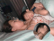 Làm mẹ - Thúy Diễm khoe ảnh ôm con trai nằm ngủ, mọi người thấy thói quen chưa tốt của bé