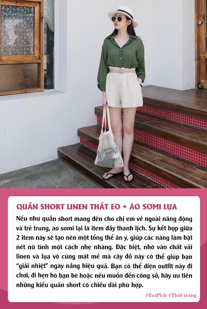 Eva Pick: 9 cách diện quần short amp;#34;kéo chânamp;#34;, mặc đi làm hay đi chơi vừa đẹp vừa mát - 1