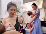 Làm mẹ - Mỹ nữ cho bú thấy thương: Chúng Huyền Thanh vén áo khi ăn, đối thủ Ngọc Trinh không kịp ngồi
