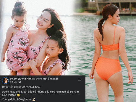 Body đẹp miễn chê nhưng mẹ 2 con Phạm Quỳnh Anh vẫn mê "thải độc": 2 ngày xuống gần 1kg