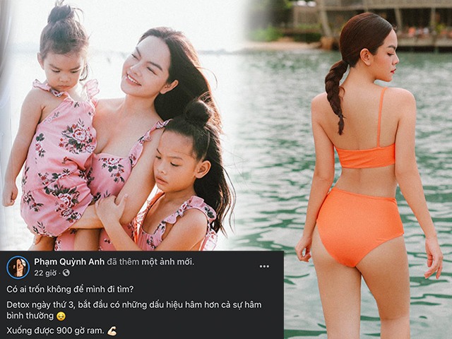 Body đẹp miễn chê nhưng mẹ 2 con Phạm Quỳnh Anh vẫn mê thải độc: 2 ngày xuống gần 1kg