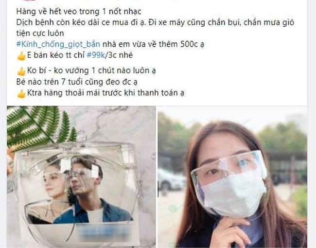 Dịch bùng mạnh, chị em bán hàng online lập tức amp;#34;bắt trendamp;#34; bán kính chắn giọt bắn - 1