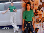 Thời trang - Từng bị chê mặc thảm cỏ, Thuý Ngân nay diện áo xanh lá xinh ngất ngây, "bóc giá" liền phỏng tay