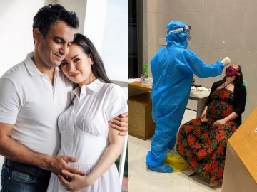 Võ Hạ Trâm nửa đêm vác bụng bầu đi xét nghiệm Covid-19