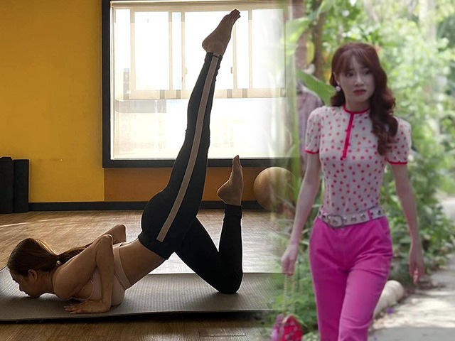 Nhã Phương tung ảnh tập yoga tại nhà, body gầy đét nay đầy đủ 3 vòng