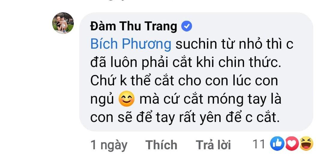 Chỉ một chi tiết nhỏ, Đàm Thu Trang được mẹ bỉm khen nuôi con khéo, Suchin là em bé ngoan - 5