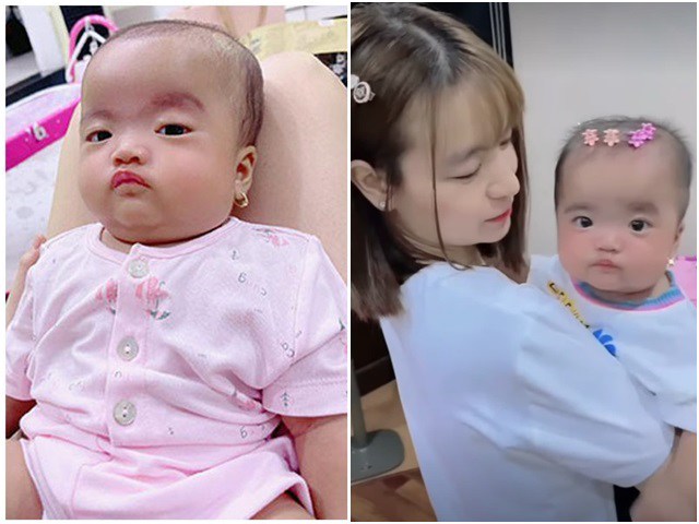 Sinh 1,9kg, 6 tháng ít tóc, con gái Mạc Văn Khoa vẫn được mẹ làm điệu bất chấp