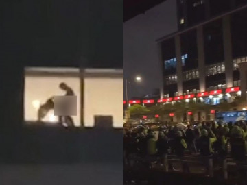 Cặp đôi quan hệ ở cửa sổ khách sạn, hàng trăm người bên dưới chứng kiến toàn bộ