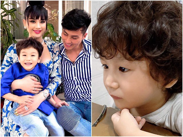 3 tuổi, con trai Lâm Khánh Chi lớn phổng phao, mũi cao, mắt một mí đẹp như trai Hàn Quốc
