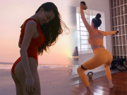 Làm đẹp - Hồ Ngọc Hà khoe chiếc bụng không mỡ thừa, tập ở nhà thôi vẫn xuất sắc