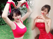 Thời trang - Cổ vũ tinh thần cho tuyển Việt Nam, Bà Tưng lên sóng với áo khoét trên hở dưới