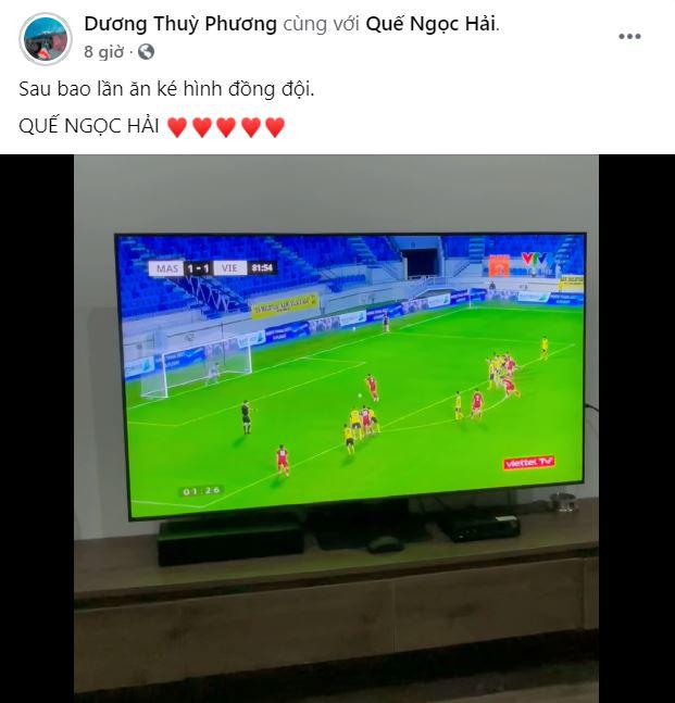 Quế Ngọc Hải giật áo Tiến Linh, ăn mừng ké bàn thắng đầu trận Malaysia, vợ hotgirl nói vì con - 5