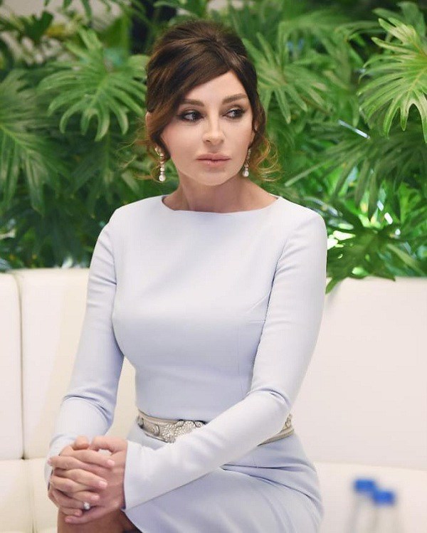 Chất như Đệ nhất phu nhân kiêm Phó tổng thống Azerbaijan: Diện đồ gì trông cũng sang trọng, quyền lực - 1