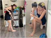 Làm mẹ - Lương Thế Thành chụp lén cảnh vợ chăm con lộ dáng gợi cảm, ai nhìn cũng nói: Chồng quá may mắn!