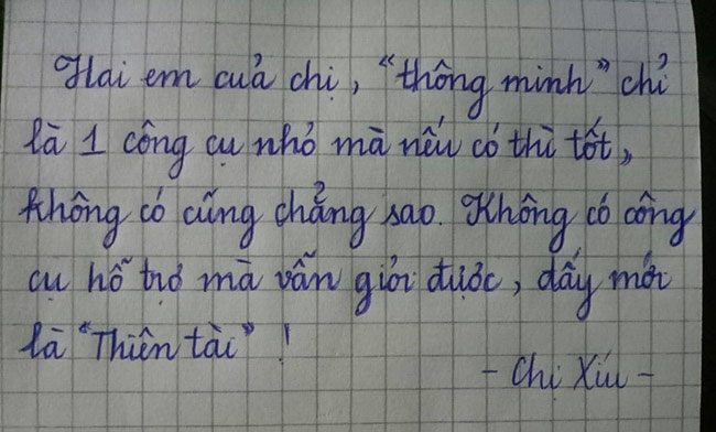 Bức thư chị gái gửi đứa em nhỏ từng bị chê amp;#34;ngu dốtamp;#34;: Chủ nhân chia sẻ xúc động - 1