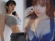 Thời trang - Hết diện quần jeans rách ngay vòng 3, hotgirl phòng gym lại khoe ngực đầy với áo jeans tụt khoá