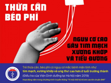 Tránh nguy cơ mắc bệnh mạn tính không lây từ việc dự phòng thừa cân, béo phì cho trẻ
