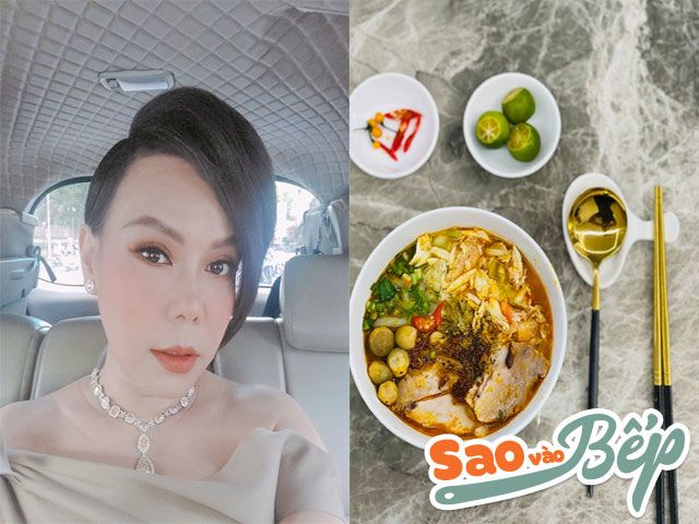 Việt Hương về Việt Nam sinh sống, nấu bát bún ú ụ topping trông thật đã mắt