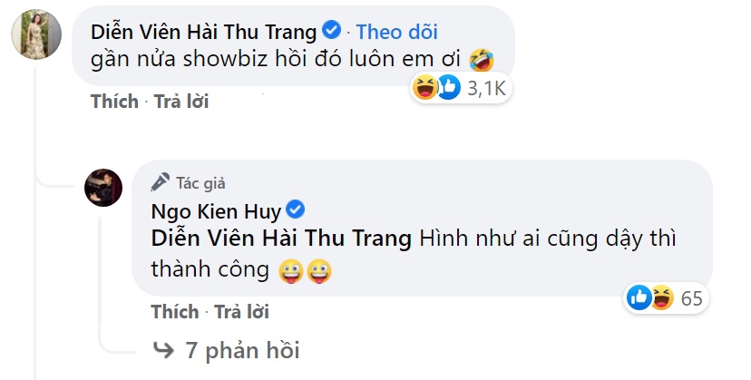 Diễn viên hài Thu Trang cho rằng bức ảnh đã hội tụ gần nửa showbiz hồi đó, còn Ngô Kiến Huy nhận xét rằng: Hình như ai cũng dậy thì thành công.