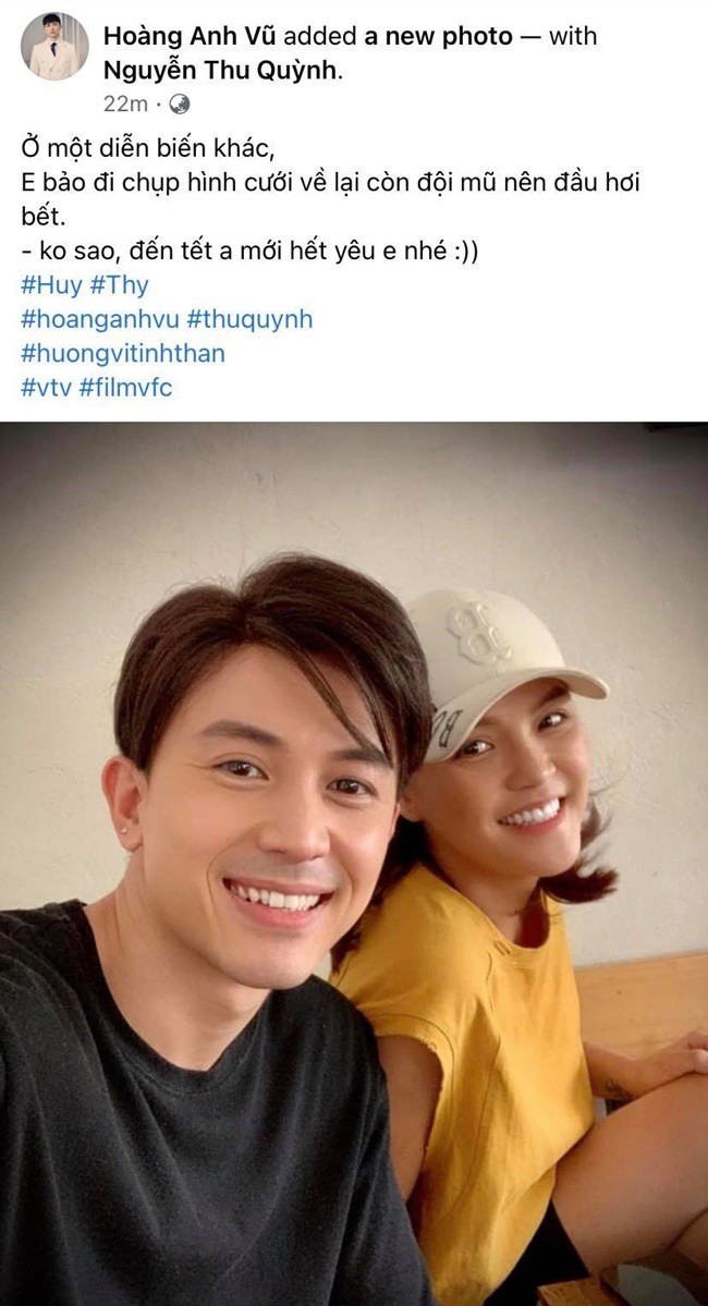 Hoàng Anh Vũ thả thính lại bạn diễn nữ xinh đẹp với lời trêu chọc dí dỏm: Đến Tết mới hết yêu em.