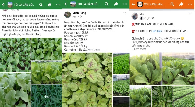 Nông dân và các tiểu thương đưa nông sản lên các hội, nhóm mạng xã hội để kinh doanh.