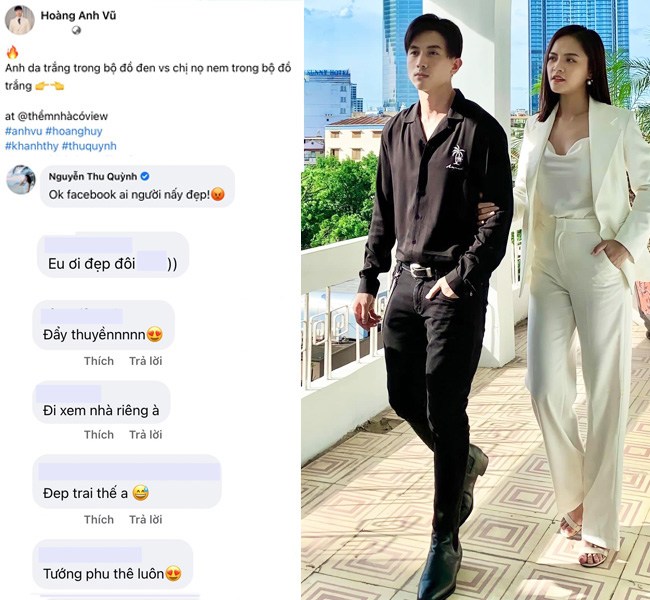 Tương tác thú vị của Thu Quỳnh và Anh Vũ trên mạng xã hội.
