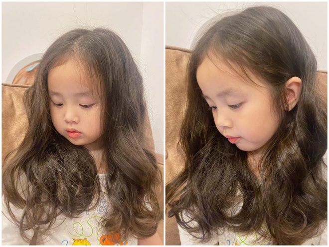 Vy Lâm sở hữu mái tóc dài bồng bềnh và gương mặt bụ bẫm đáng yêu