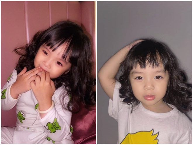 Vy Lam đáng yêu trong mái tóc xoăn.