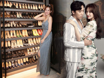 Hari Won khoe tủ giày hiệu chạm nóc nhà