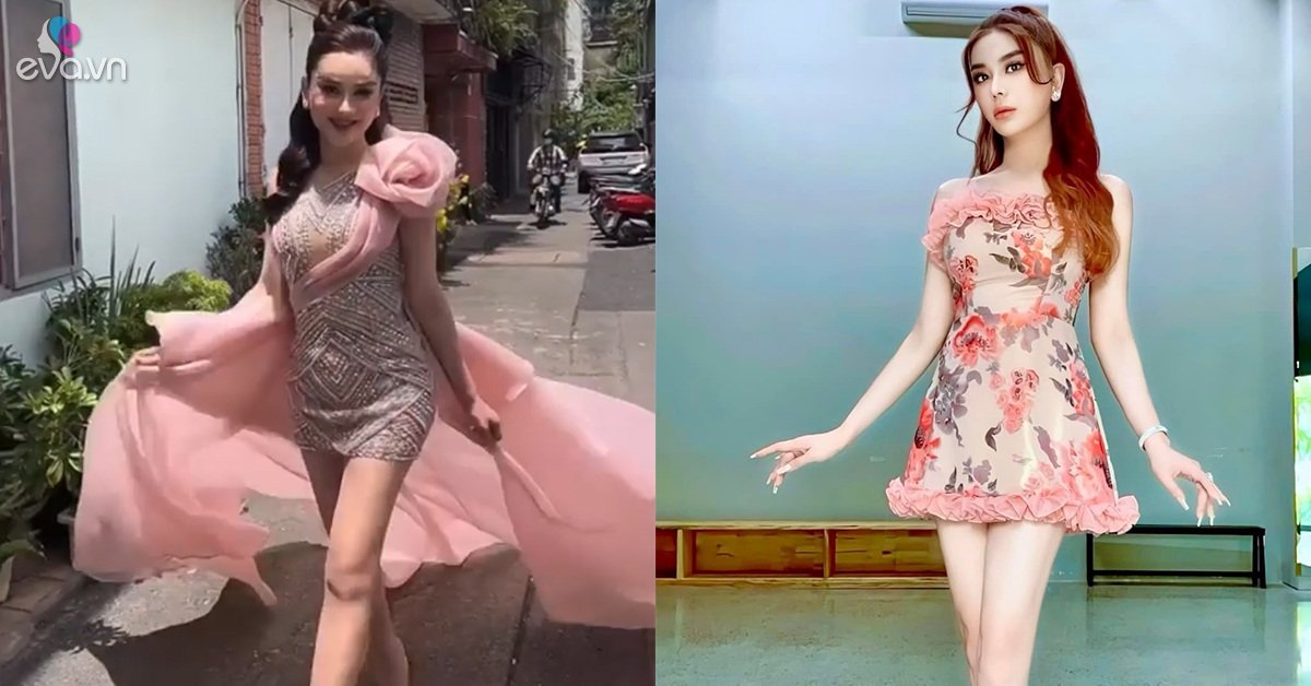 Artistic catwalk in the middle of the road, Lam Khanh Chi flaunts her long body, still smooth without editing